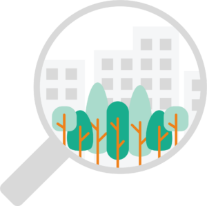 Icon representing smart city data intelligence